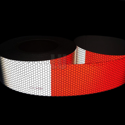 Micro Glass Bead Honeycomb Reflective Tape Red White DOT C2 Sticky Marking Reflecting Conspicuity Tape