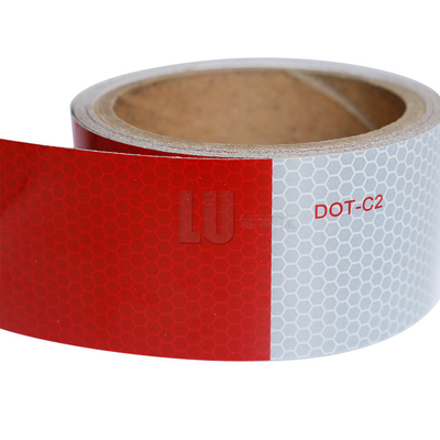 Micro Glass Bead Honeycomb Reflective Tape Red White DOT C2 Sticky Marking Reflecting Conspicuity Tape
