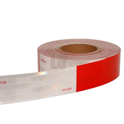 High Brightness DOT-C2 Reflective Safety Tape Red and White Conspicuity Warning Sticker For Commercial Vehicles Trailer Truck