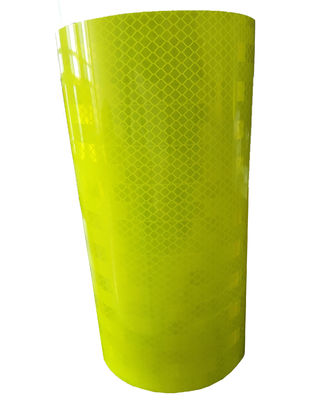 Film vinyle réfléchissant prismatique PET pour la sécurité routière, rouleau, autocollant adhésif haute visibilité, couleur rétro jaune vert