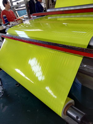 Film vinyle réfléchissant prismatique PET pour la sécurité routière, rouleau, autocollant adhésif haute visibilité, couleur rétro jaune vert