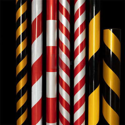 Film réfléchissant diagonal, bande réfléchissante rouge et blanche, bande d'avertissement de sécurité routière, Film réfléchissant jaune et noir