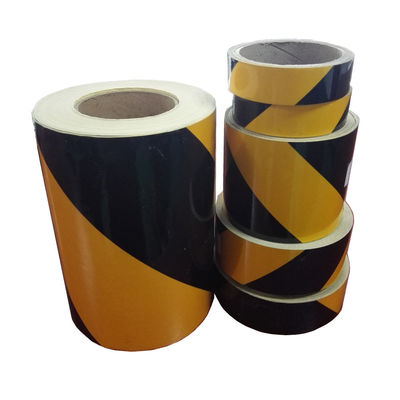 Yellow And Black Slant Color Warning Reflective Tape Stong Adhesive Waterproof