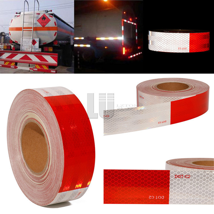 Certifié fourni 2'' Avertissement Blanc rouge Conspicuité DOT-C2 ruban réfléchissant pour camion