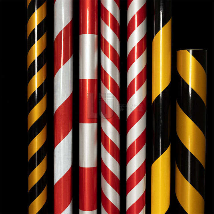 Film réfléchissant diagonal, bande réfléchissante rouge et blanche, bande d'avertissement de sécurité routière, Film réfléchissant jaune et noir
