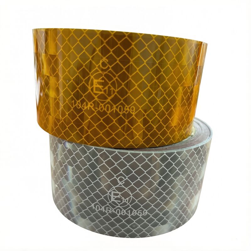Ruban adhésif acrylique prismatique haute intensité de 2 pouces, bande réfléchissante ECE 104 avec bande réfléchissante auto-adhésive mark Dot rétro