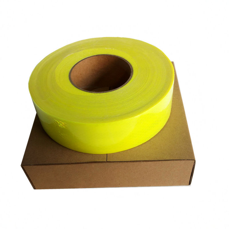 Classe DOT 1 bande réfléchissante prismatique de sécurité adhésif jaune fluorescent 2 "x 150"