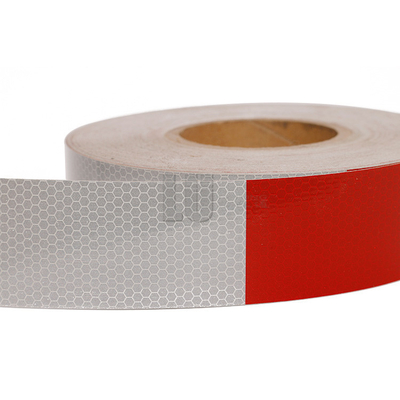 Micro Glass Bead Honeycomb Reflective Tape Red White DOT C2 Sticky Marking Reflecting Conspicuity Tape