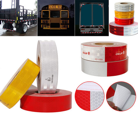 Rouleau de Radium de sécurité auto-adhésif de qualité diamant, 2 pouces, 3 à 5 ans, bande réfléchissante rétro ECE, Micro prismatique PET